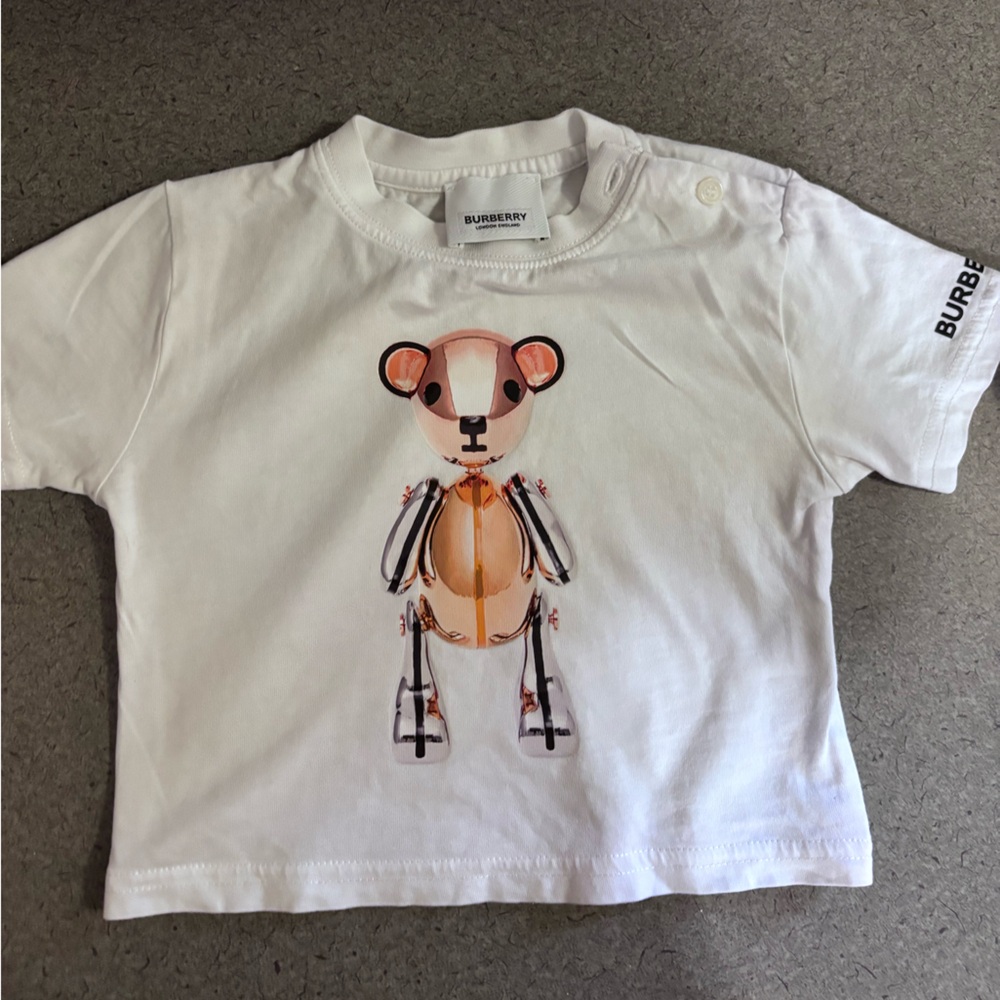 Burberry Kids White Graphic T-Shirt
